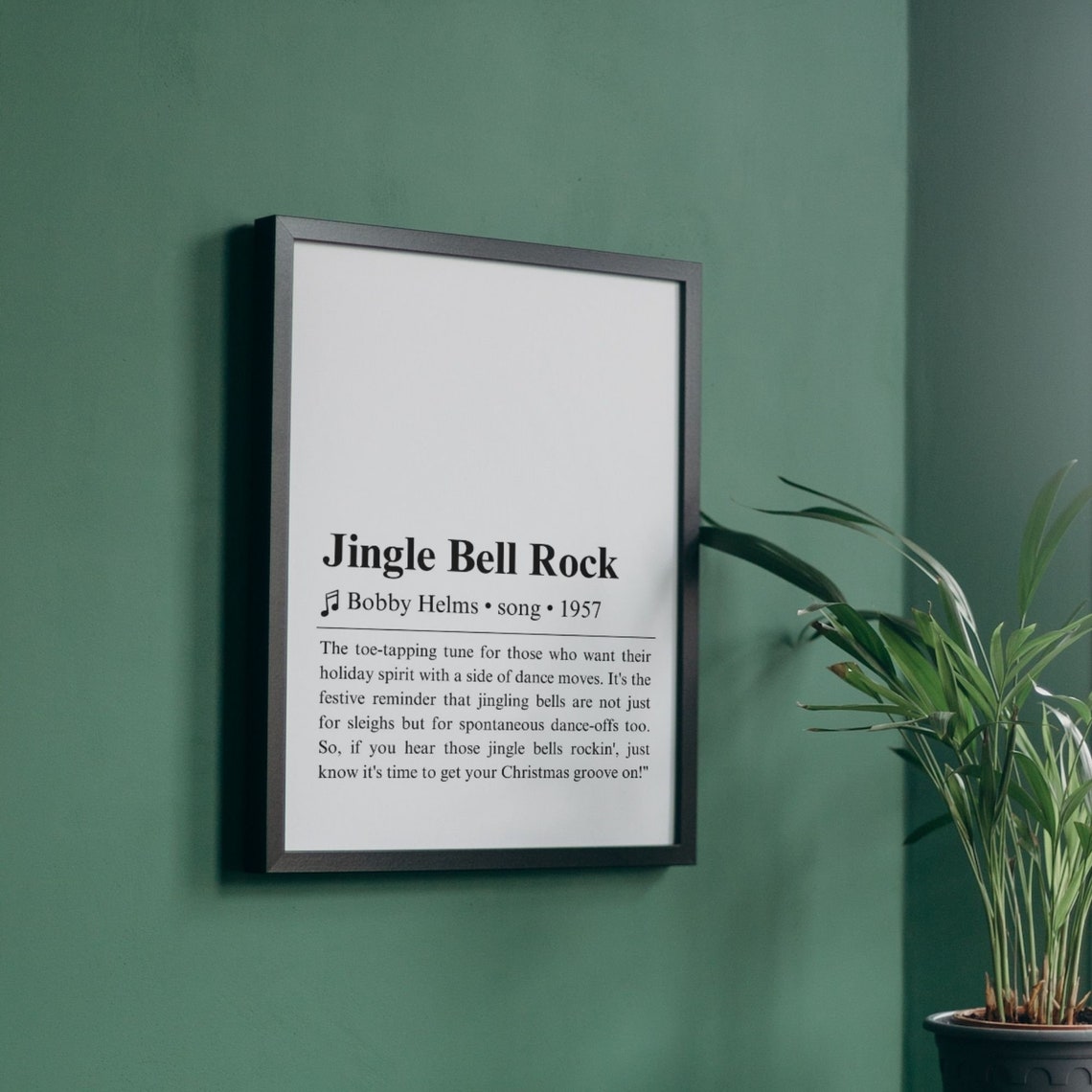 Jingle Bell Rock Definition Poster Printable, Christmas Song Definition
