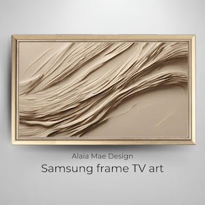 texture frame tv art | samsung frame TV art | modern abstract oil painting | neutral beige colors | alaiamaedesign | art for frame TV