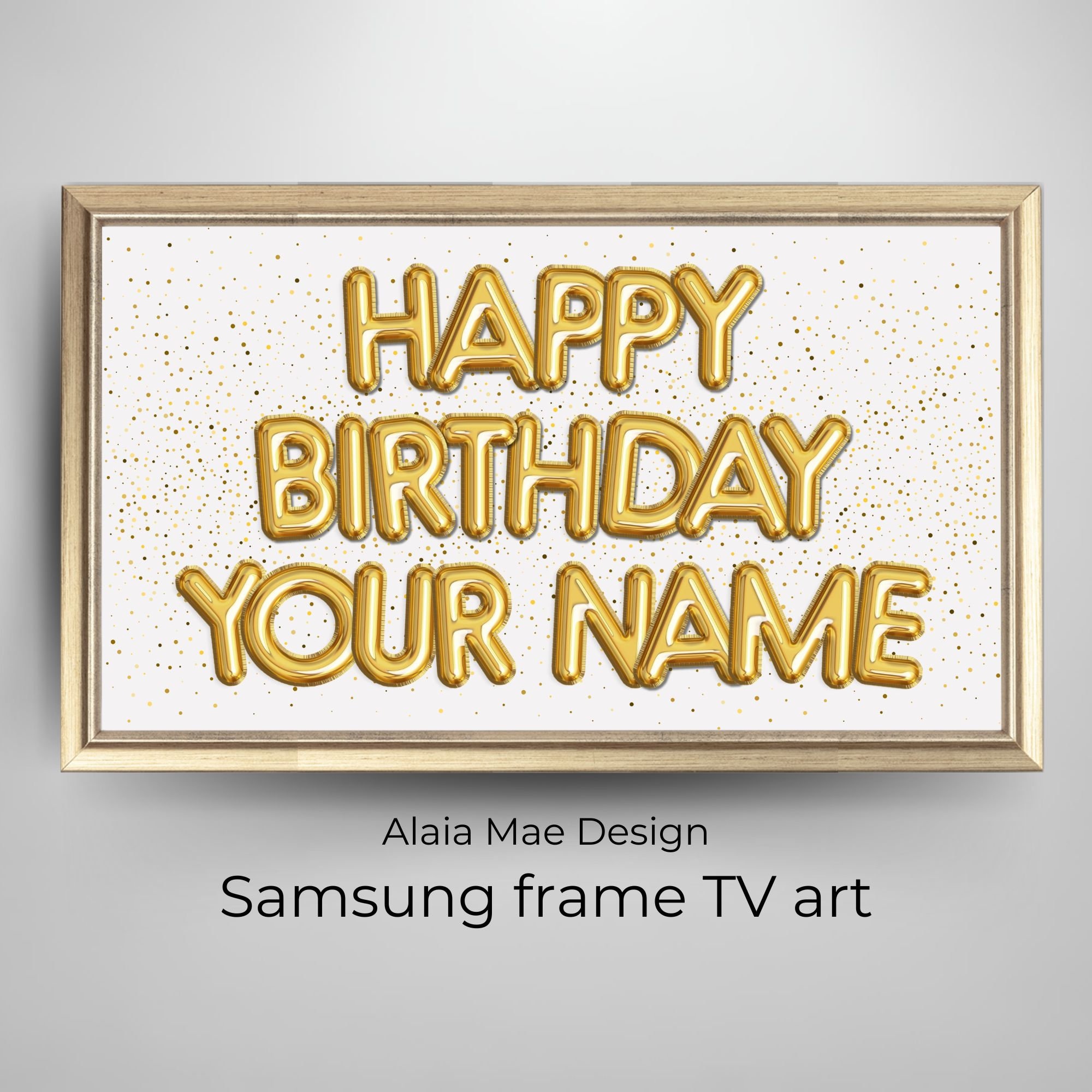 Personalized Samsung Frame TV Art | Happy Birthday TV Frame