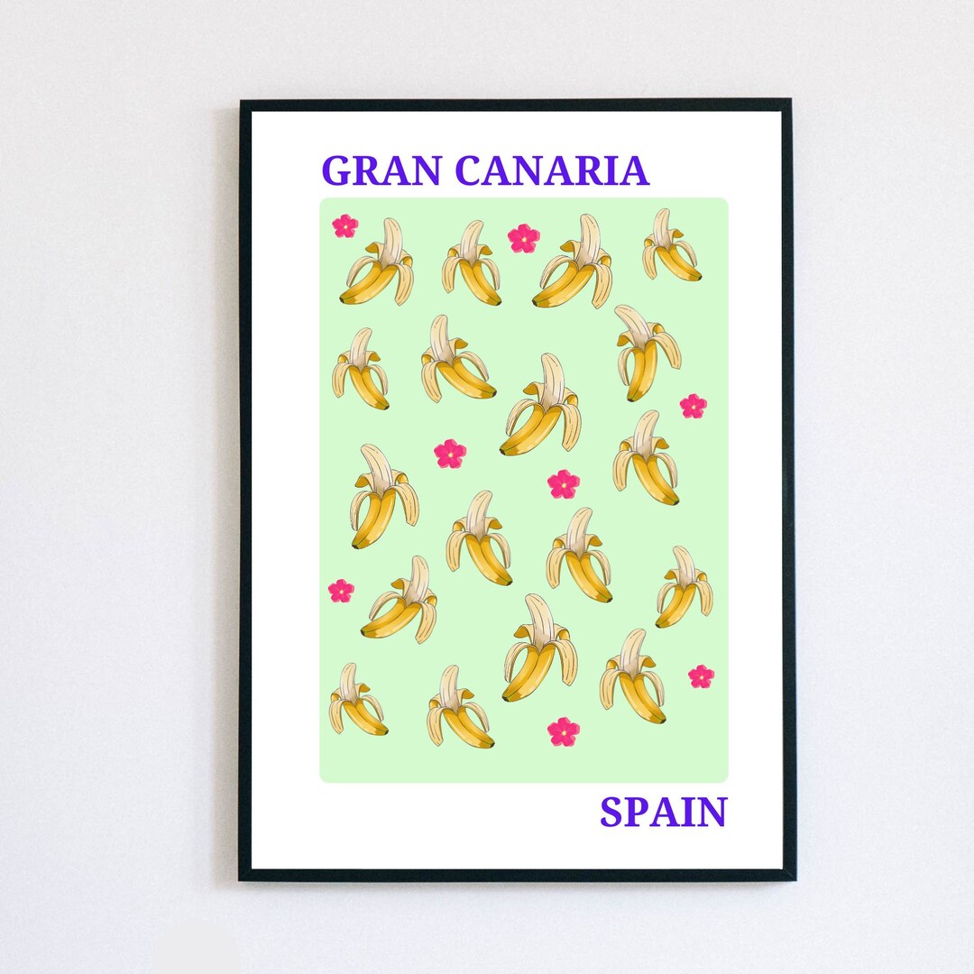 Gran Canaria Bananas Printable Poster Instant Download Wall Etsy España