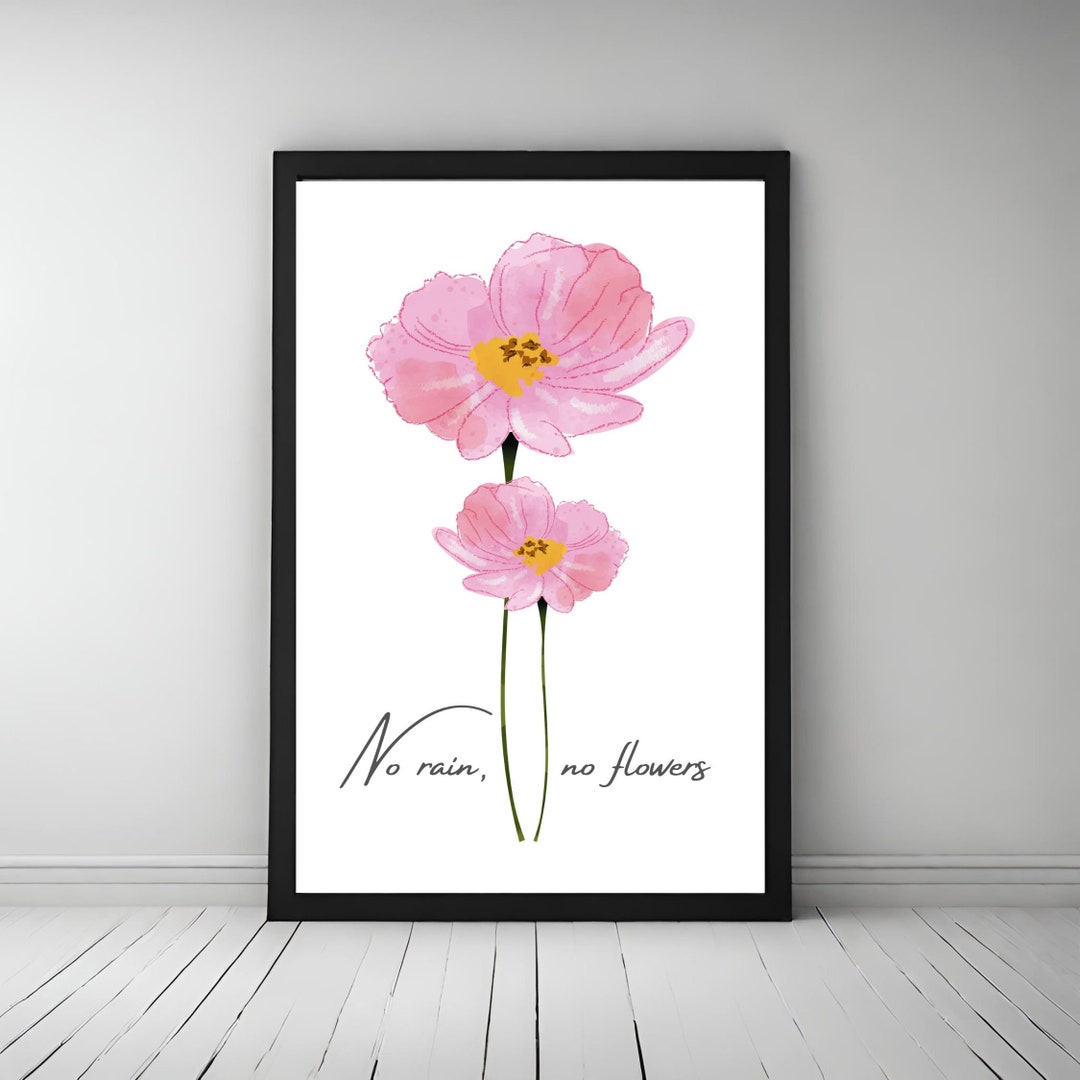 Watercolor Flower & Quote Printable Poster | Instant Download Wall Art ...