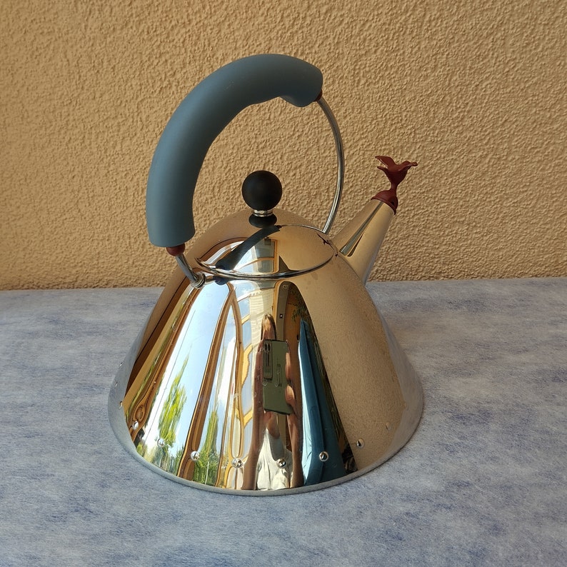 Vintage Retro 1980s Italian Alessi MG9093 Bird Whistle Kettle Designed