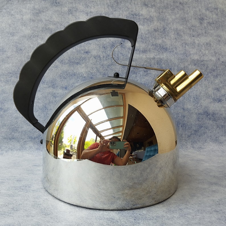 Vintage 1980s Alessi 9091 Water Kettle With Whistle 1.6L Designer