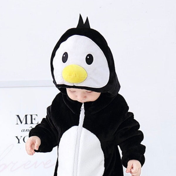 Lindo pingüino bebé Onesie para niño niño pequeño ropa infantil niños general Animal pingüino mameluco niños pingüino disfraz bebé pijamas pingüino amante
