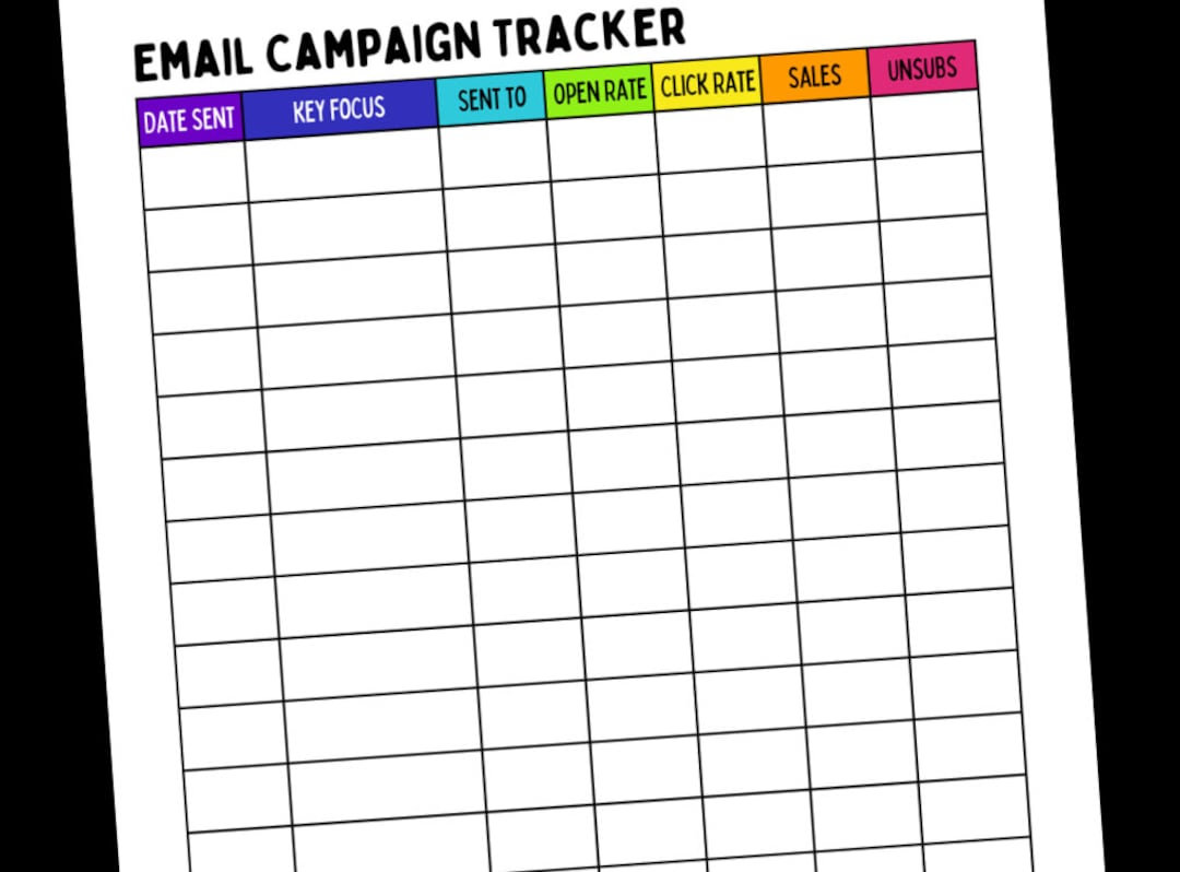 Email Campaign Tracker- A4 Printable - Etsy