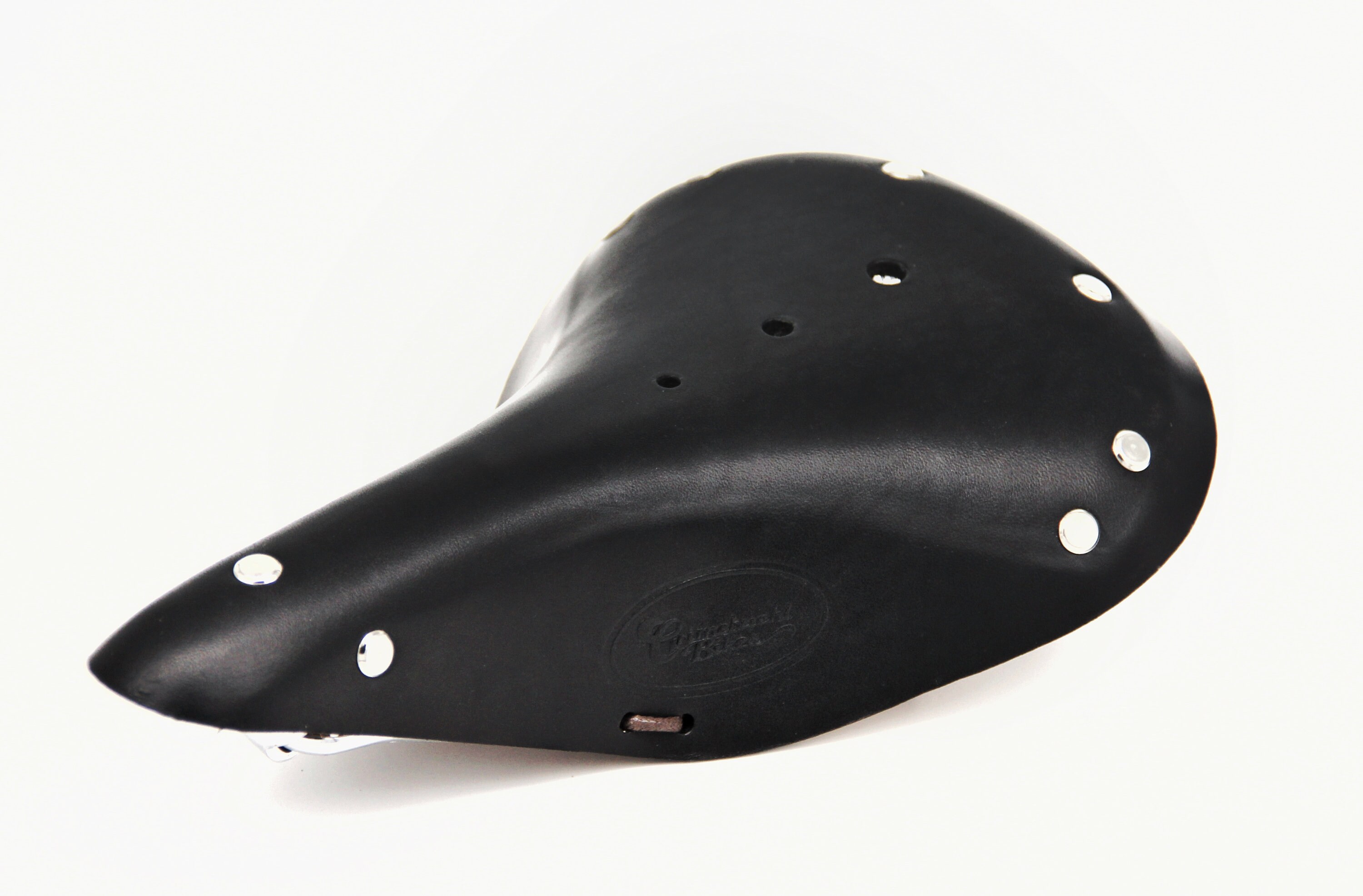 Selle vélo vintage VTT/route 278x153 mm noire avec rivets