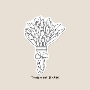 Autocollants transparents - TulipBrush || Autocollants | Autocollants de journal | Autocollants de planificateur | Autocollants de scrapbooking | Autocollants pour ordinateur portable