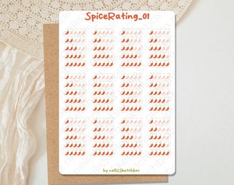 Hoja de pegatinas - SpiceRating || Pegatinas | Pegatinas para diario | Pegatinas para agenda | Pegatinas para álbumes de recortes | Pegatinas para libros | Diario de lectura