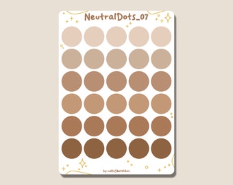 Feuille d’autocollants - NeutralDots_07 || Points | Autocollants | Autocollants de journaux | Autocollants de planificateur | Autocollants pour scrapbooking