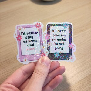 Vinyl Sticker Glitter - E-Reader || Sticker | Journal Stickers | Book Lover | Reading Journal Stickers | Book Sticker | E-Reader Sticker