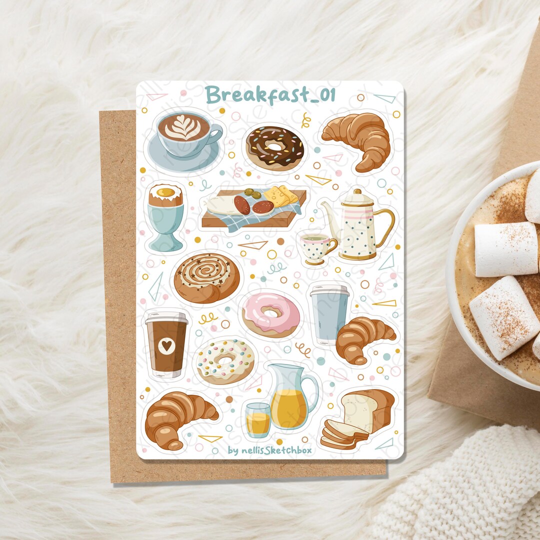 Sticker Sheet - Breakfast_01 || Stickers | Journal Stickers | Planner ...