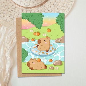 Postcard - Capybaras || A6 Postcard | Capybara Postcard | Thank You Card | Penpal
