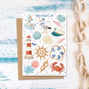 Sticker Sheet - Nautical_01 || Stickers | Journal Stickers | Planner Stickers | Scrapbook Stickers | Summer Stickers