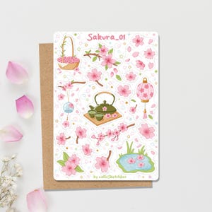 Sticker Sheet - Sakura_01 || Stickers | Journal Stickers | Planner Stickers | Scrapbook Stickers | Spring Stickers | Flower Stickers