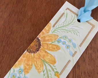 Floral Hand Painted Watercolor Bookmark Original Signed by the Artist. For teachers, friends, book clubs, etc. Protected Krylon Matte Finish