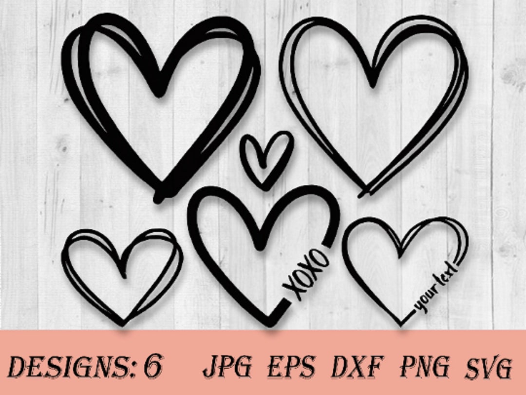 Heart Svg Bundle Heart Svg Hand Drawn Heart Svg Open Heart - Etsy