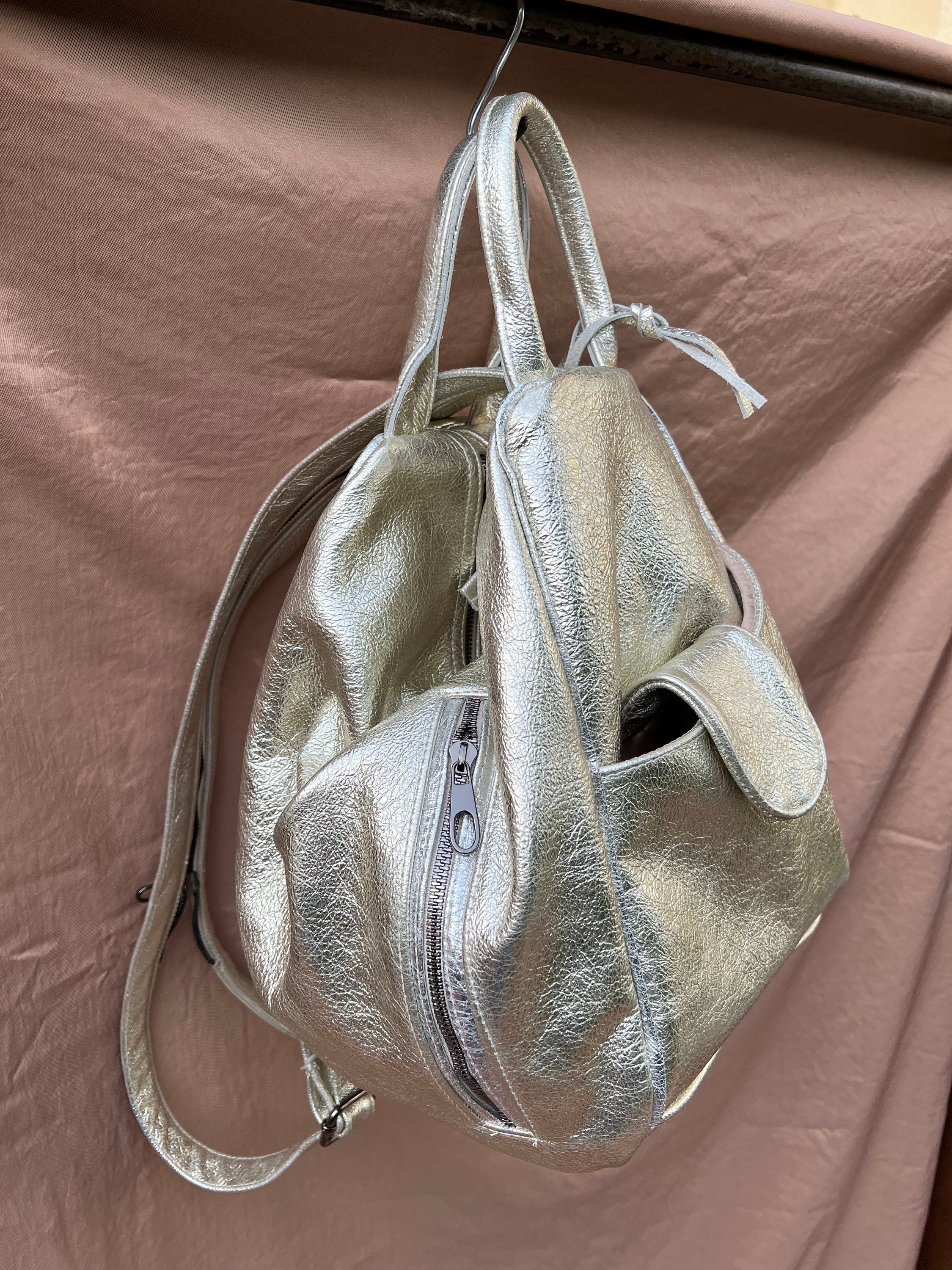 Leather maxi pochette