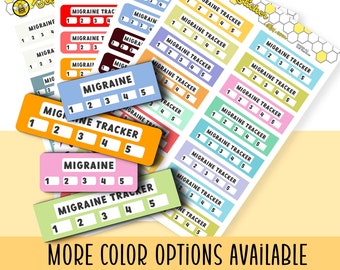 Migraine Tracker Stickers | Choose from 2 sizes, 2 shapes and multiple colors | Planner Stickers | BX009