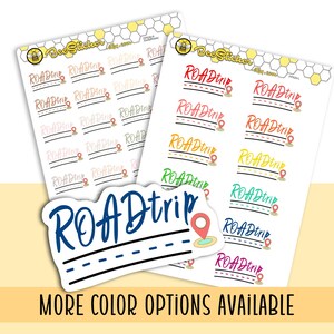 Road Trip Planner Stickers | Choose from multiple colors | Planner Stickers | FP020