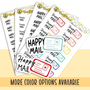 Pegatinas Happy Mail / Elija entre varios colores / Pegatinas del planificador / PL002