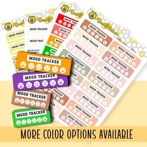 Mood Tracker-stickers | Kies uit 2 maten, 2 vormen en meerdere kleuren | Plannerstickers | BX006