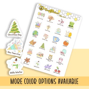 2025 Holiday Stickers | Choose from multiple colors | Planner Stickers | PL018