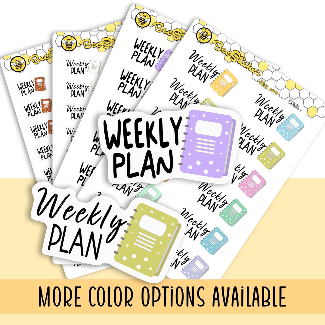 Thisplan Sticker Weekly Plan Stickers | Choose From Multiple Colors | Planner Stickers ...