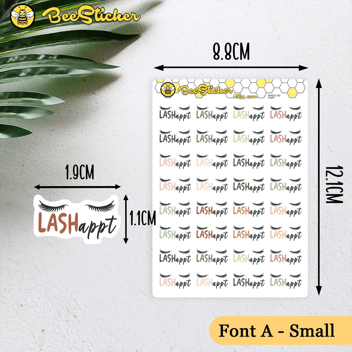 Lash Appointment Planner Stickers Choose From 2 Fonts and Multiple