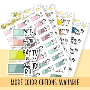 Stickers pour facture de télévision payante | Choisissez parmi 2 polices et plusieurs couleurs | Stickers pour agenda | WM007
