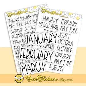 Minimaanden van het jaar-stickers | Kies uit meerdere kleuren | Plannerstickers | PL008