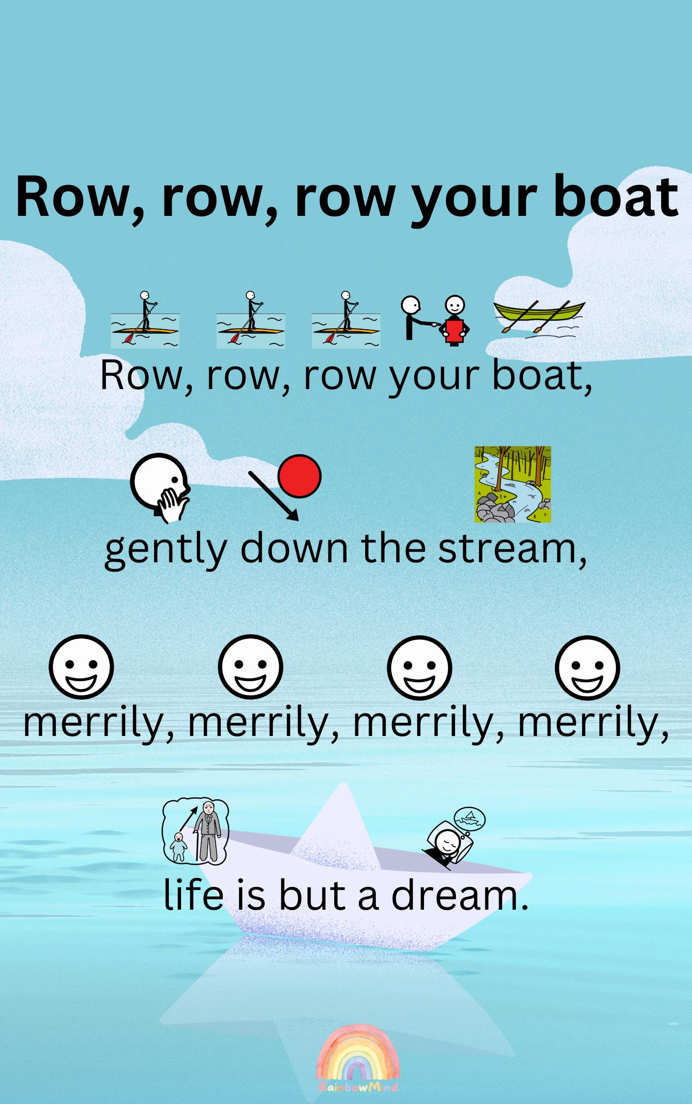 Row, Row, Row Your Boat - Nursery Rhyme With Pictures - Etsy