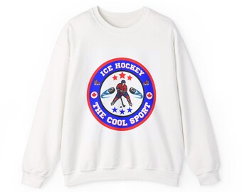 Ice Hockey Canada Maple Leaf Sweatshirt, Hockey Equipment Crewneck, Rink Warrior Jersey Number, Player Gift, Hockey Fan Apparel