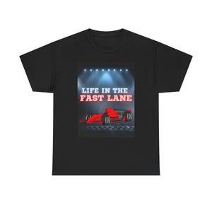 Race Track Finish Line Car T-Shirt, Raceway Speed Racing Tee, Night Time Auto Track Shirt, Fast Car Lover Gift, Automotive Enthusiast Top