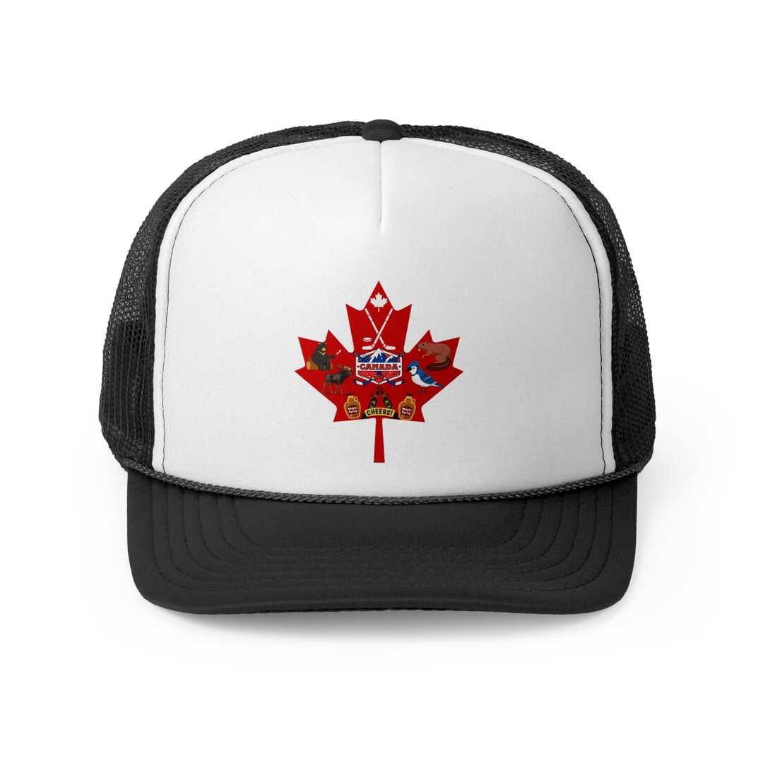 Maple Leaf Trucker Cap, Canadian Winter Hat, Canada Symbols Baseball ...