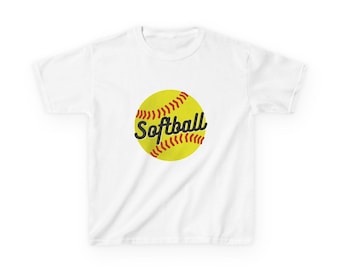 Custom Softball Sports Boys & Girls Kids T-Shirt, Softball Tee, Gift For Softball Lover, Baseball Kids Tee Gift