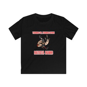 Professional Wrestling Thumbs Up Thumbs Down Batista Bomb Boys Girls Kids Softstyle Tee, Youth Wrestler Shirt, Wrestling Gift, Wrestling Fan