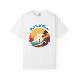 Life&#39;s A Wave Summer Surfing Sports T-Shirt Gift For Surfer, Beach Vacation Tee, Ocean Lover Top, Coastal Theme Shirt, Surfing Enthusiast