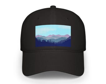 Hand Painted Mountain Baseball Cap, Nature Hiking Hat With  display picture 2