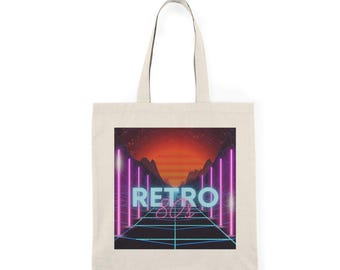 Neon 80s Retro Tote Bag, Colorful Shoulder Bag, Vintage Style Fashion Forward Handbag, Trendy 80s Print Tote, 80s Retro Bags