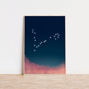Pisces Zodiac Art Print. Pisces Constellation Art Print. Astrology Print. Astrology Poster. Spiritual Wall Art. Pisces Gift.