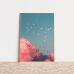 Gemini Zodiac Wall Art Print. Gemini Constellation Wall Art Print. Gemini Art, Gemini Wall Art, Astrology Art. Gemini Poster. Unframed.
