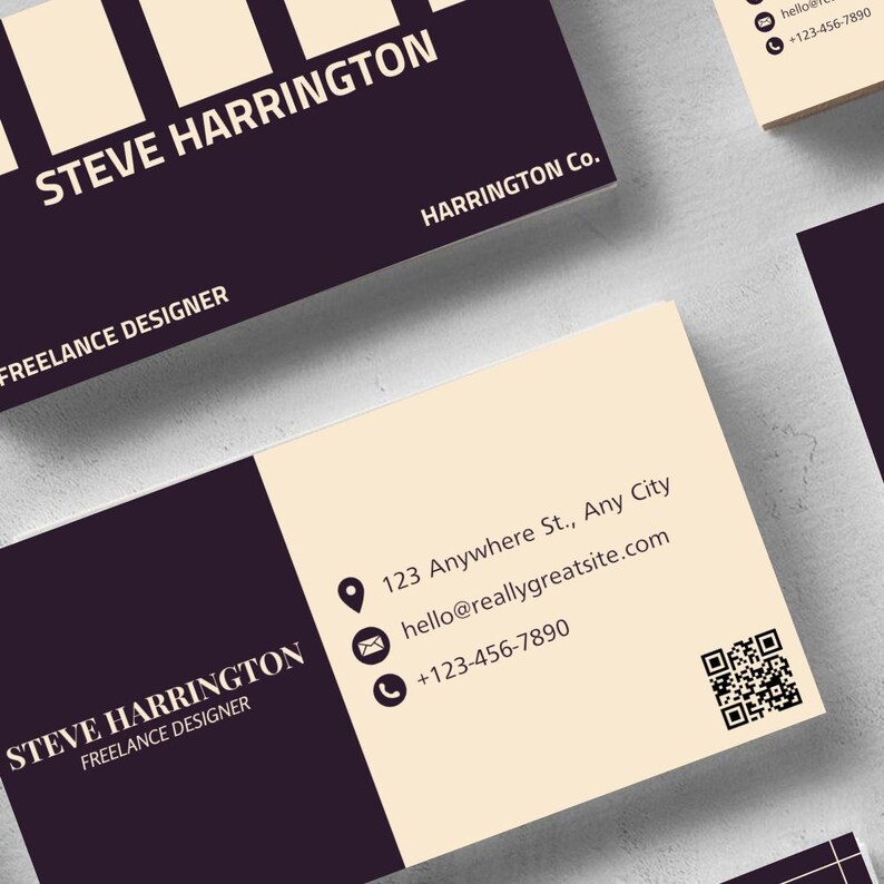 Editable QR Code Business Card Template, Canva Design (digital Download