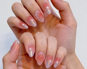 homecoming nails for pink dress Gorgeous Neutral Color With 3D Shells/elegant Nails/coffin/almond Nails/party Nails/wedding Nails/event Nails Style:64112B