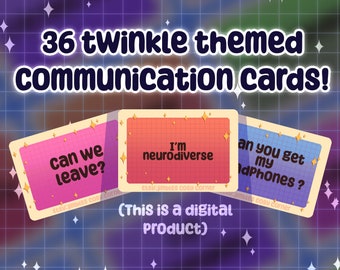 Printable Twinkle communication cards for neurodivergent or nonverbal people.