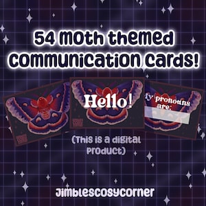 54 Cecropia Moth Themed Printable communication cards for neurodivergent and non-verbal people!