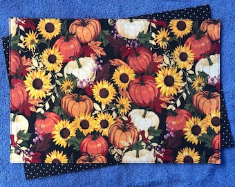 Pumpkins & Sunflowers Double Sided Placemat (Set of 4)