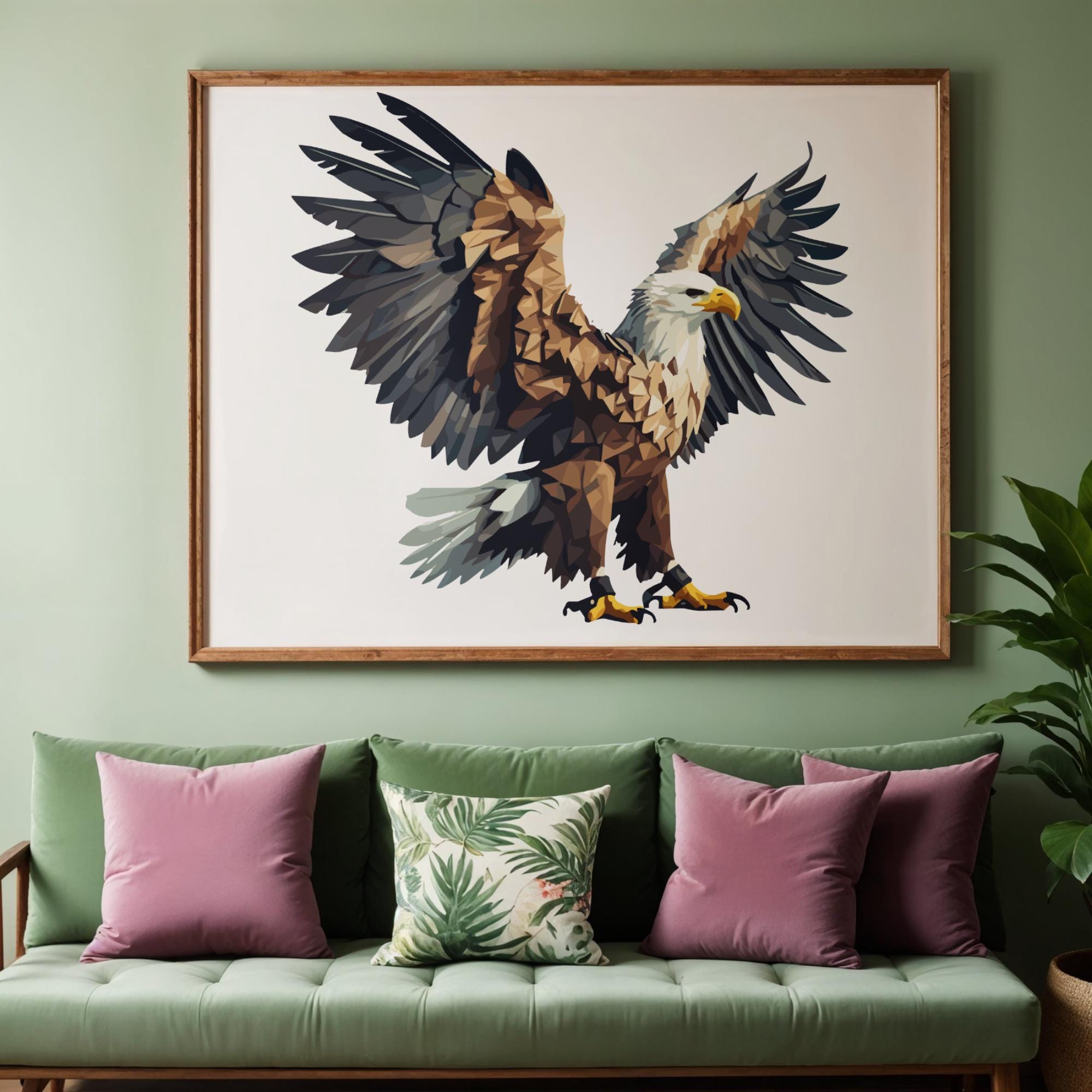 American Bald Eagle Wall Art – Low Poly Bird Painting, Low Poly ...