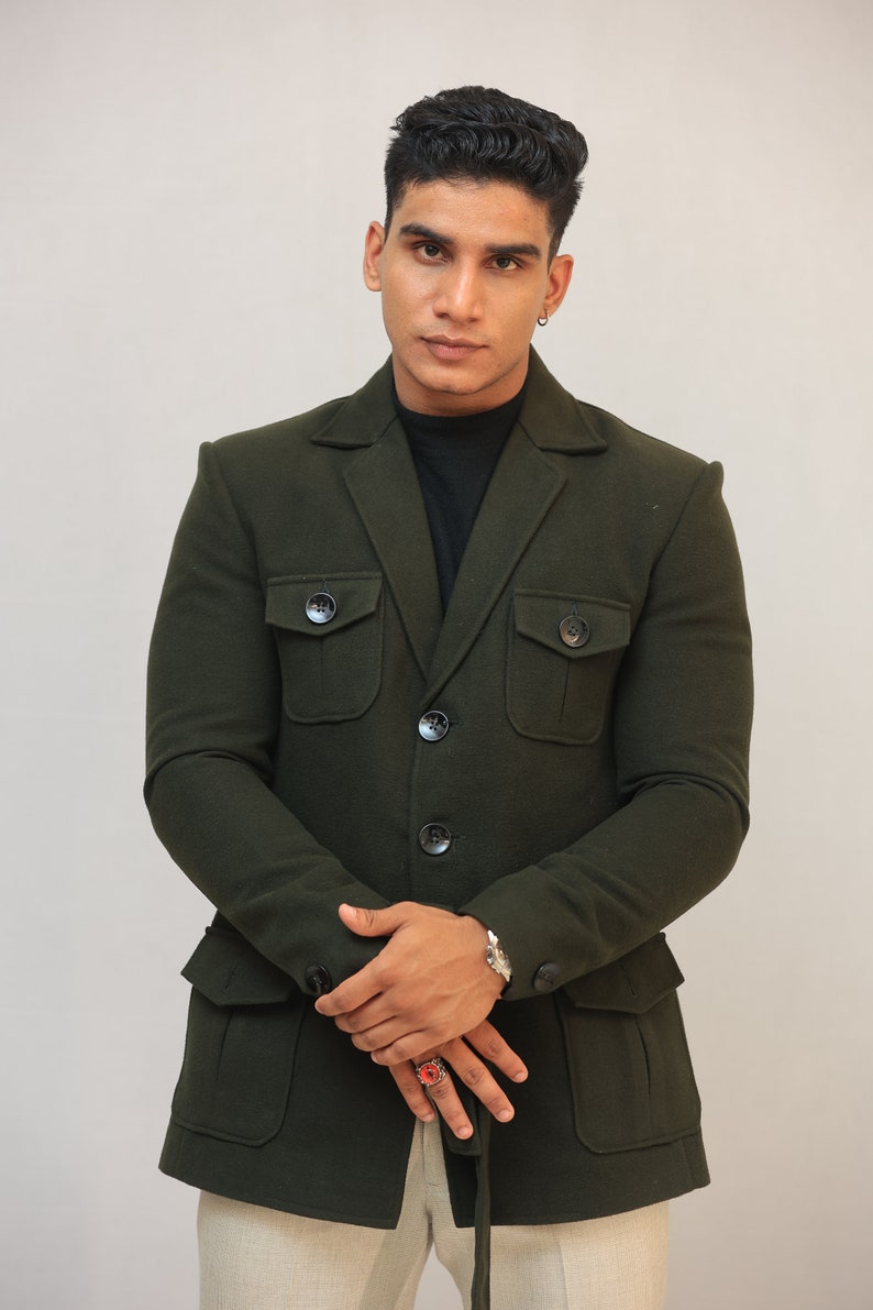 dark green,Black Formal Blazer for Men, Blazer for Office, Blazer for Men, Formal Blazer for Men image 3