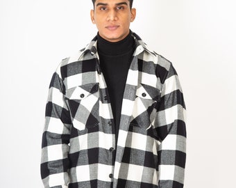 Relaxed Fit Black & White Check Over Shirt/ shacket CONNELL