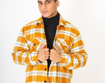 Relaxed Fit Yellow Check Over Shirt/ shacket CONNELL